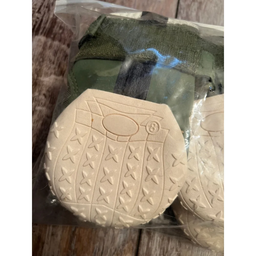 NEW Dog Boots Green White Breathable Mesh Fabric